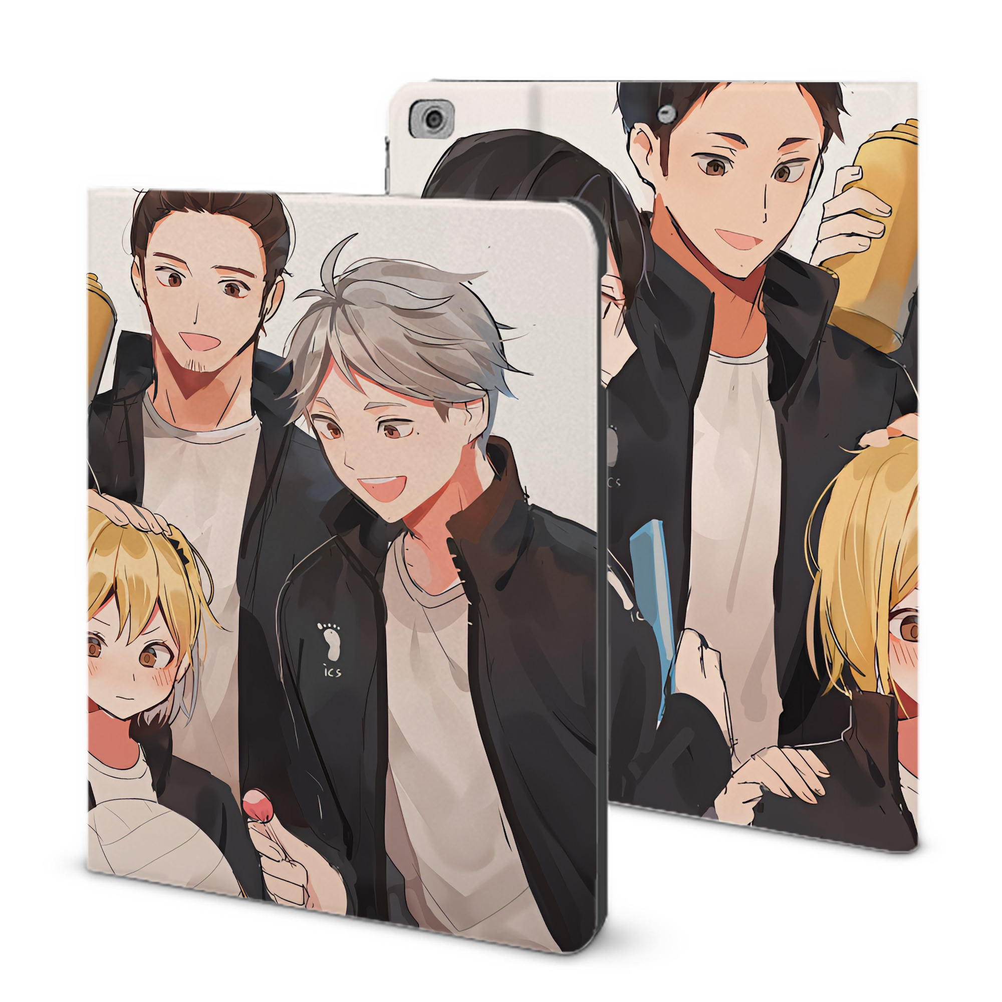 （画像用） ハイキュー!! Haikyu!! IPad ケース ブック型 PUレザー TPU 耐衝撃 軽量 薄型 ペン収納なし 全面保護 IPad 各モデル対応